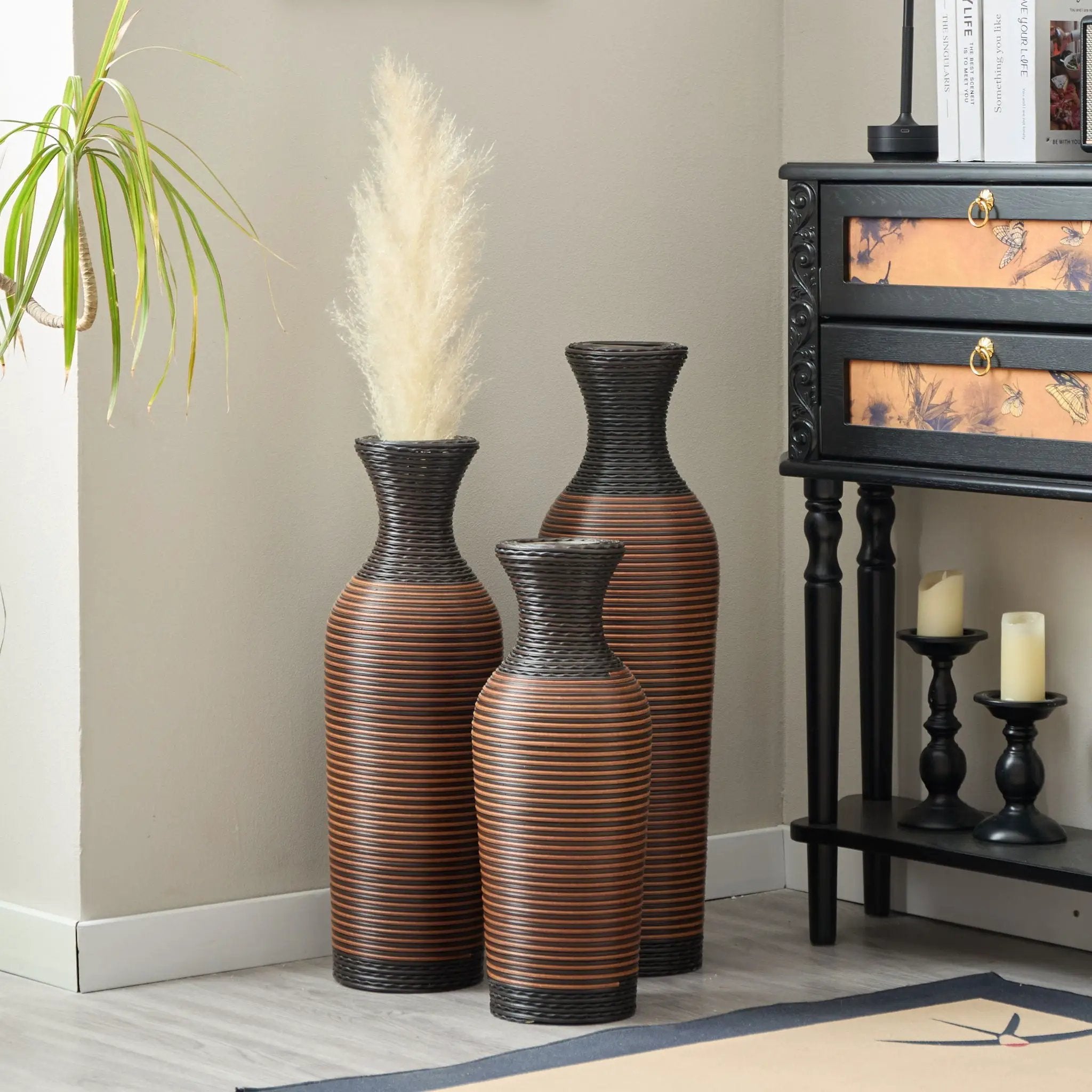Classic And Neat Floor Vase, High Independent Flower Stand (Set of 3) by Unique Piece Furniture