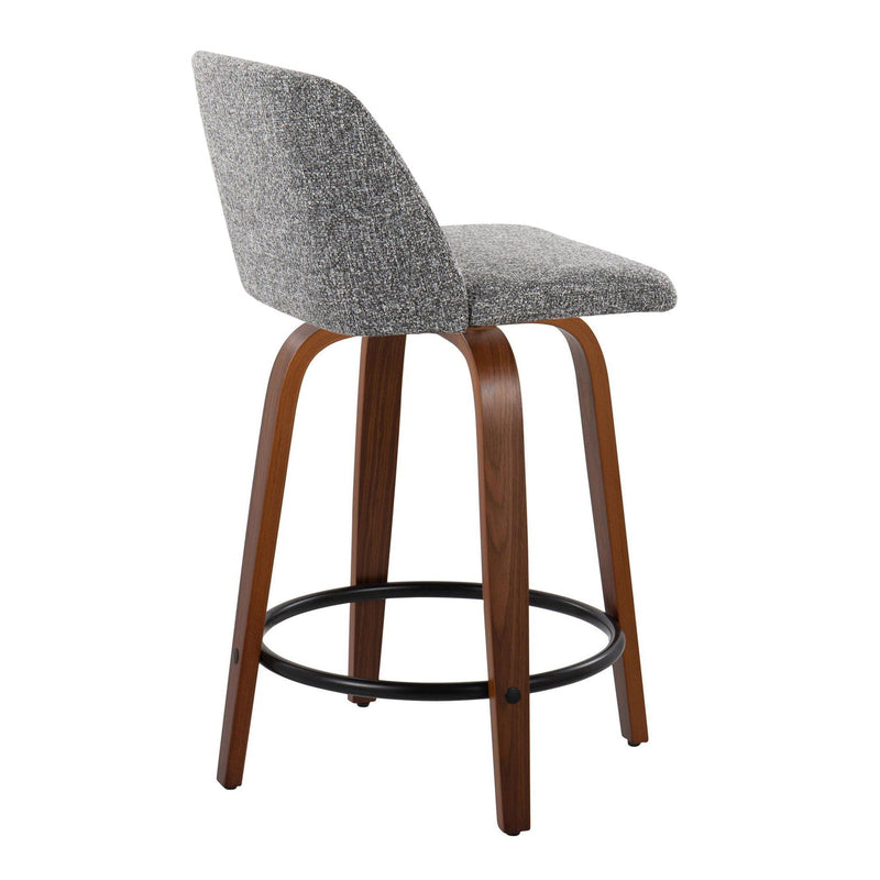 Toriano - Mid Century Modern, Fixed Height Counter Stool & Swivel And Round Footrest (Set of 2) by HouseOfZazla