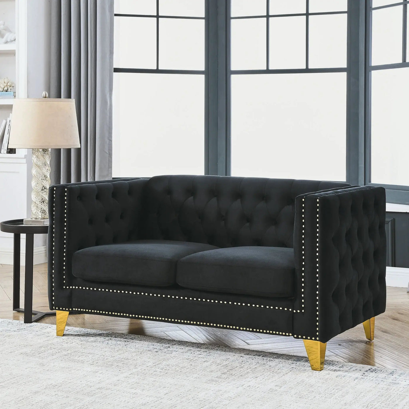Modern Sofa With Button Tufting, Upholstered Couch For Living Room by HouseOfZazla