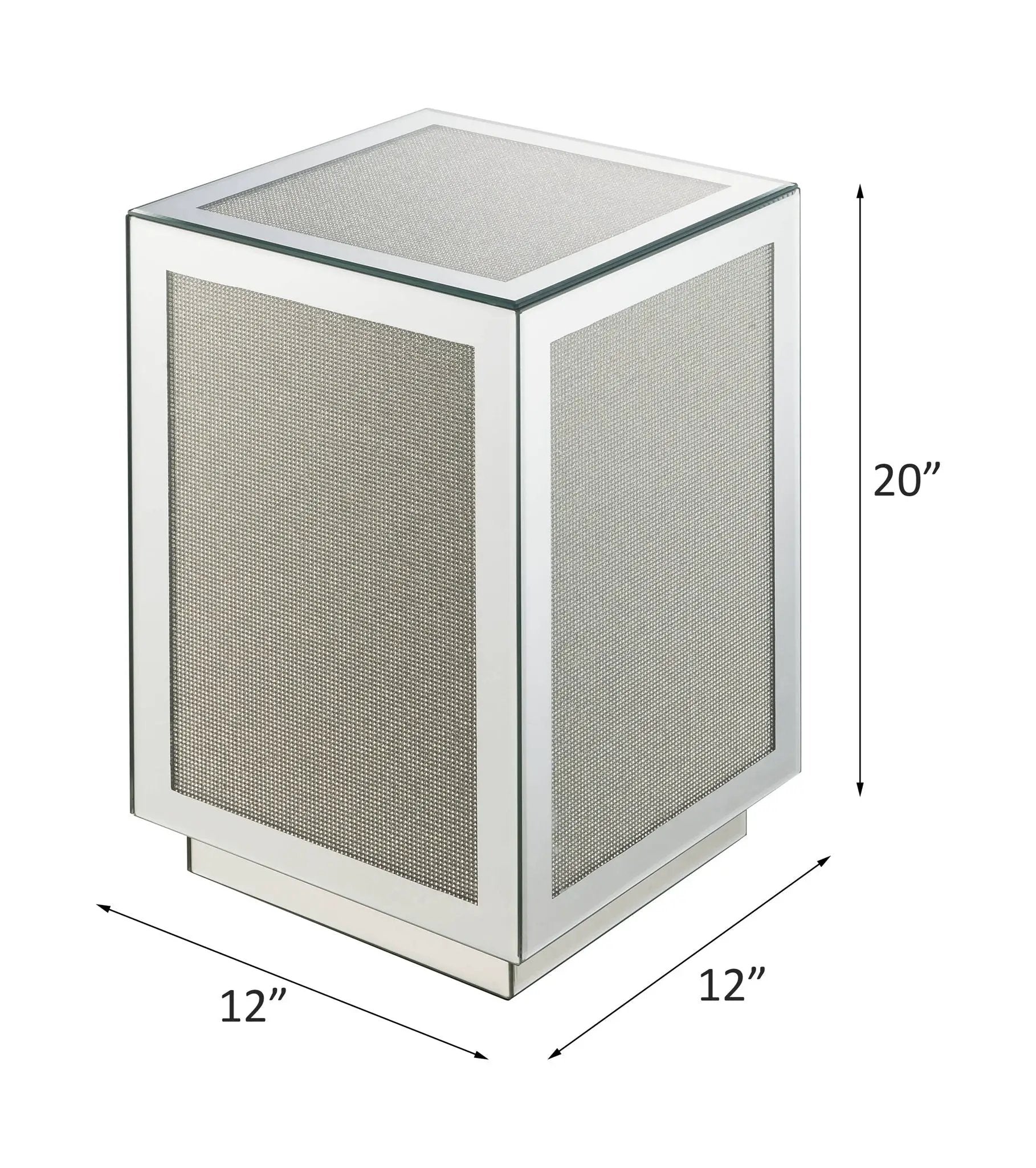 Noralie - 20" Accent Table - Mirrored, Faux Diamonds by Unique Piece Furniture