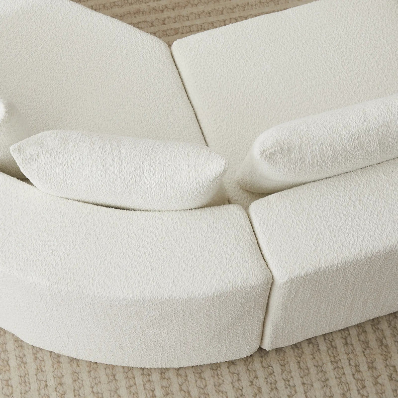 106.3-Inch V-Shaped Modular Sofa Set in Chenille Fabric by HouseOfZazla