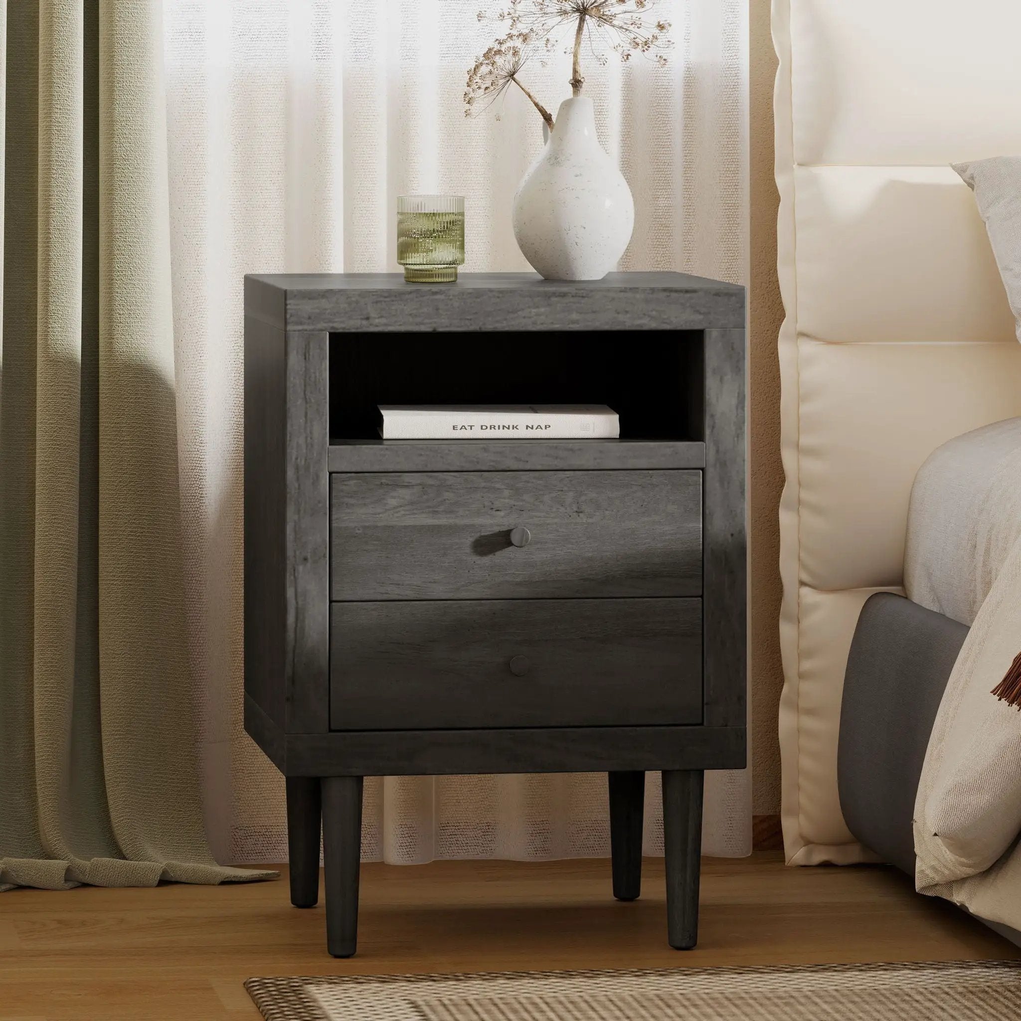 Nystrom Mid Century Modern 2 Drawer Nightstand by HouseOfZazla