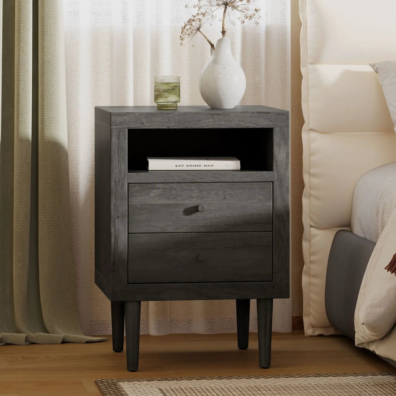 Nystrom Mid Century Modern 2 Drawer Nightstand by HouseOfZazla
