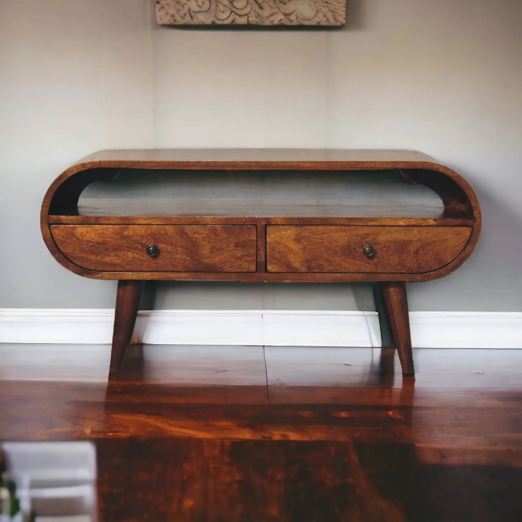 Solid Wood Circular TV Stand by HouseOfZazla