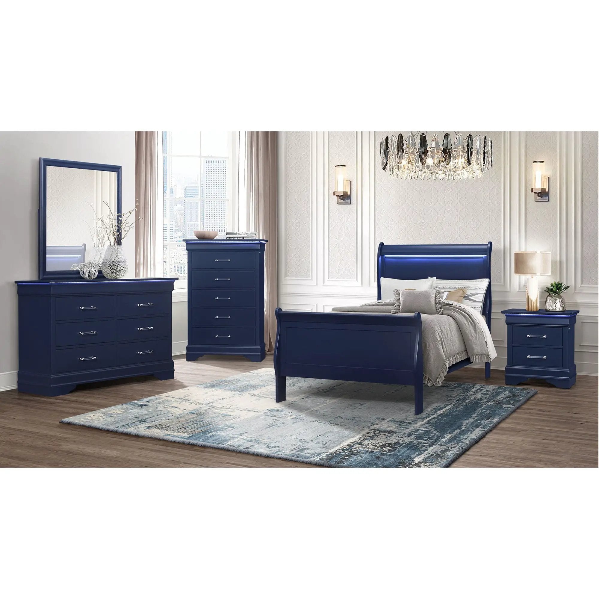 Charlston - Bed With LED by Unique Piece Furniture