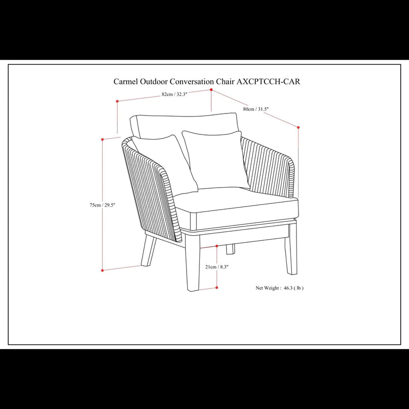 Carmel - Outdoor Conversation Chair - Sand Drift by Unique Piece Furniture
