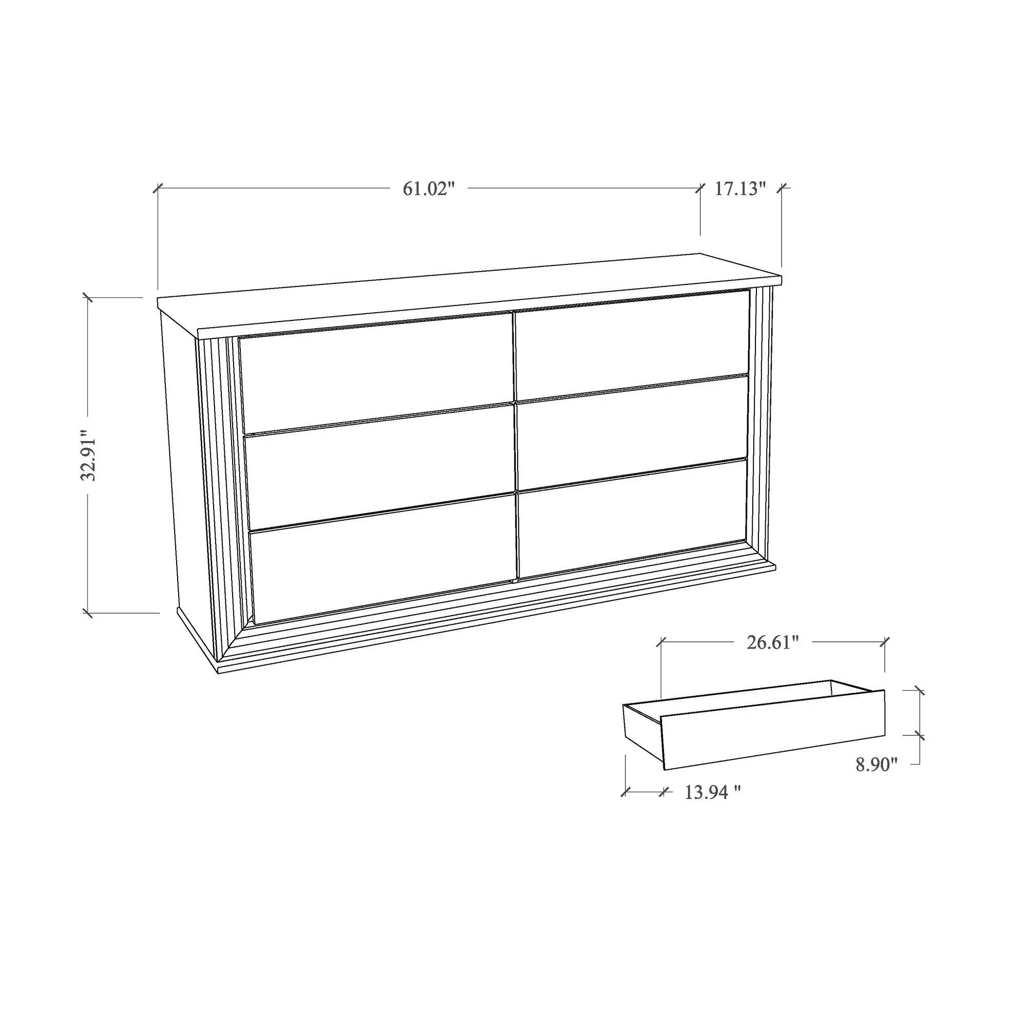 Moon - Dresser With LED Lighting - Marble by Unique Piece Furniture