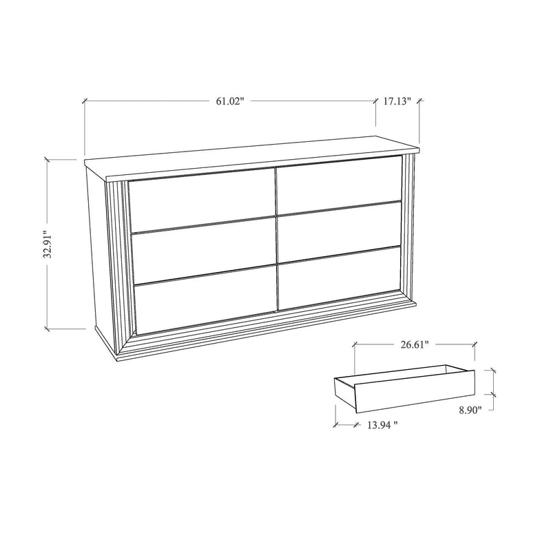 Moon - Dresser With LED Lighting - Marble by Unique Piece Furniture