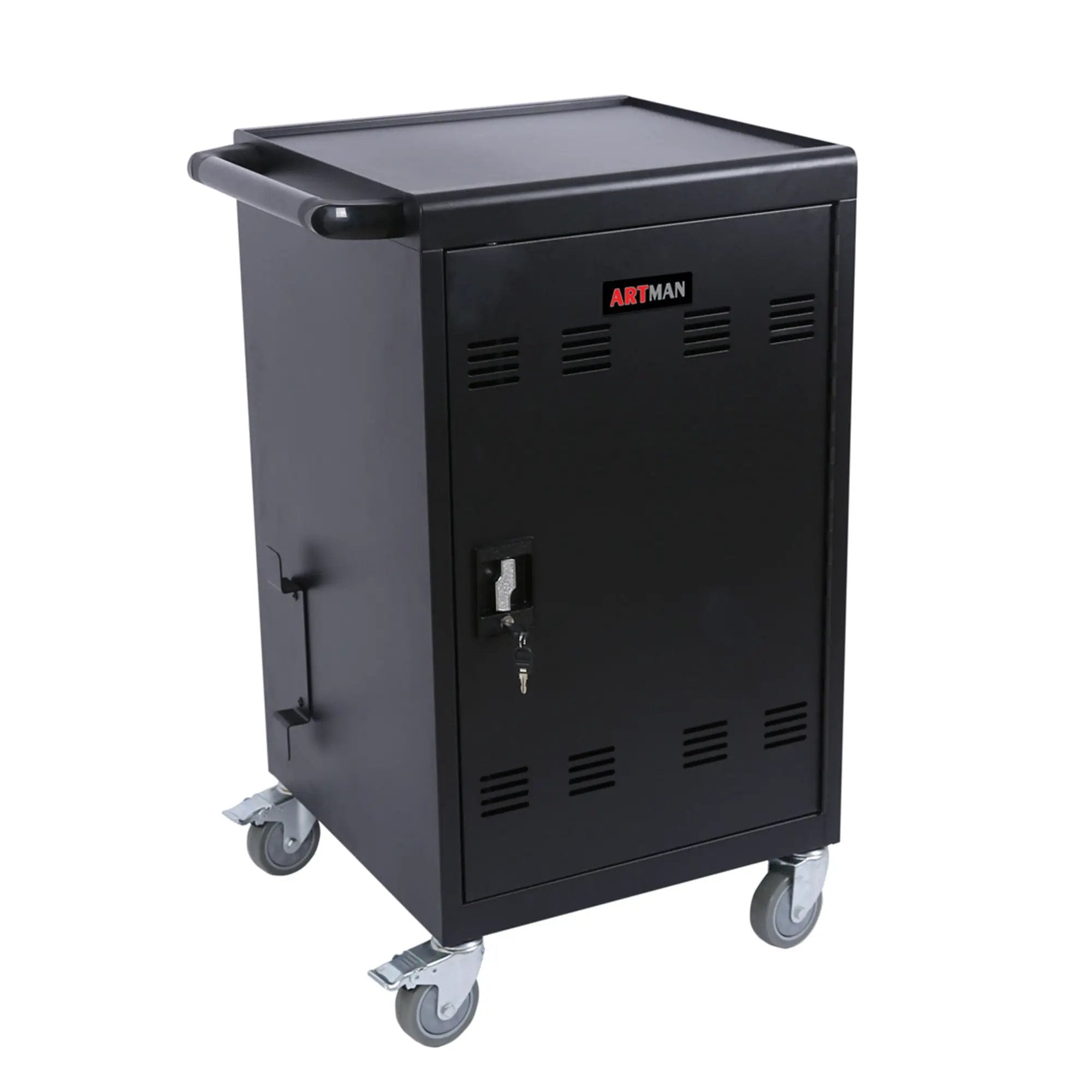 Mobile Charging Cart And Cabinet For Tablets Laptops 32-Device - Matt Black by HouseOfZazla