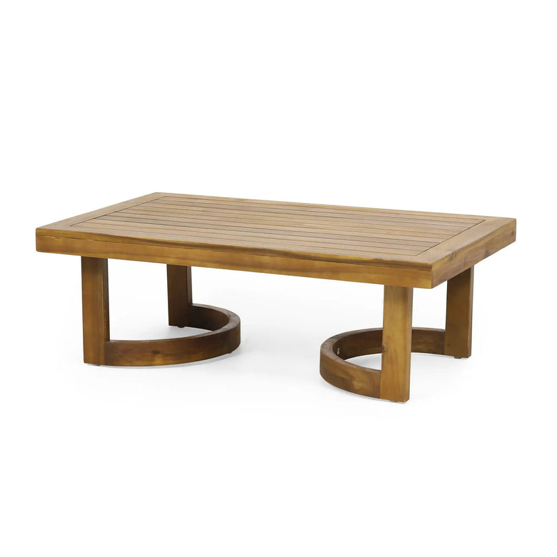 Outdoor Acacia Wood Loveseat and Coffee Table Set with Cushions by HouseOfZazla