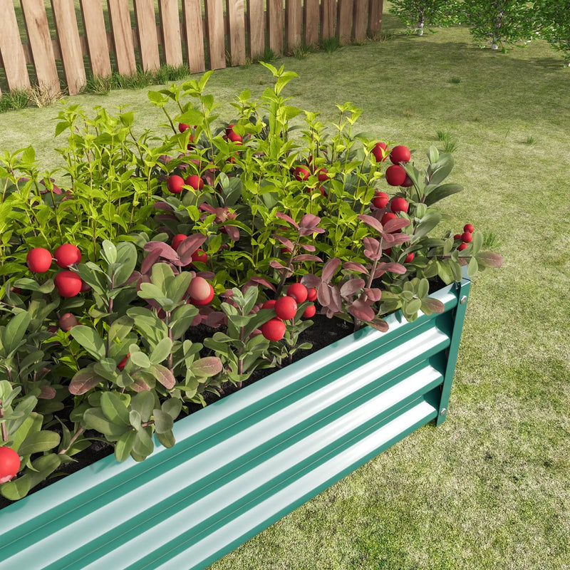 Metal Raised Garden Bed, Rectangle Raised Planter 4×2×1ft by HouseOfZazla