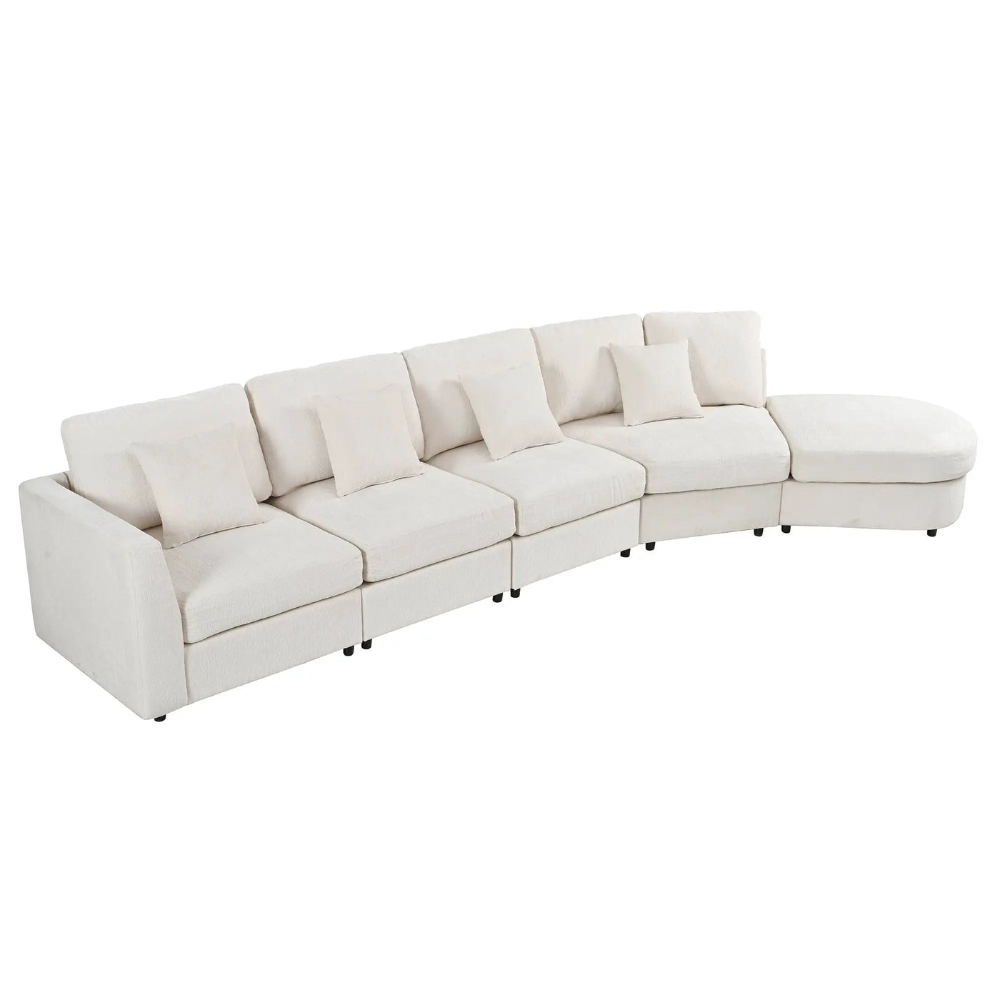 U_Style Modern 5-Seater Curved Modular Sectional Sofa by HouseOfZazla