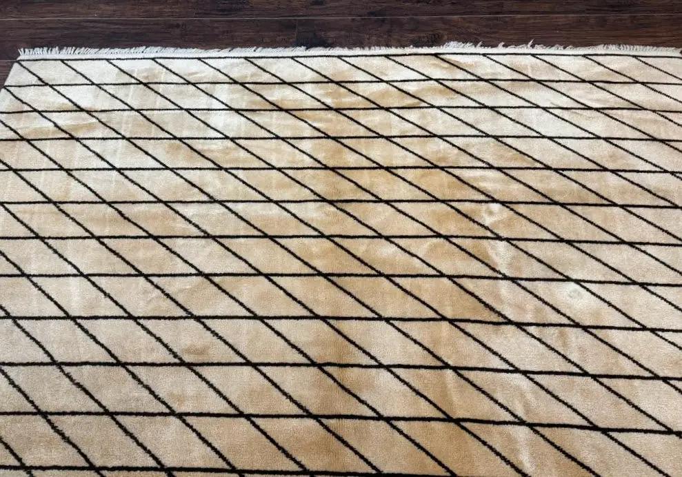 German Rug 7x10, Vintage Handmade Carpet, Contemporary by Jewel Rugs