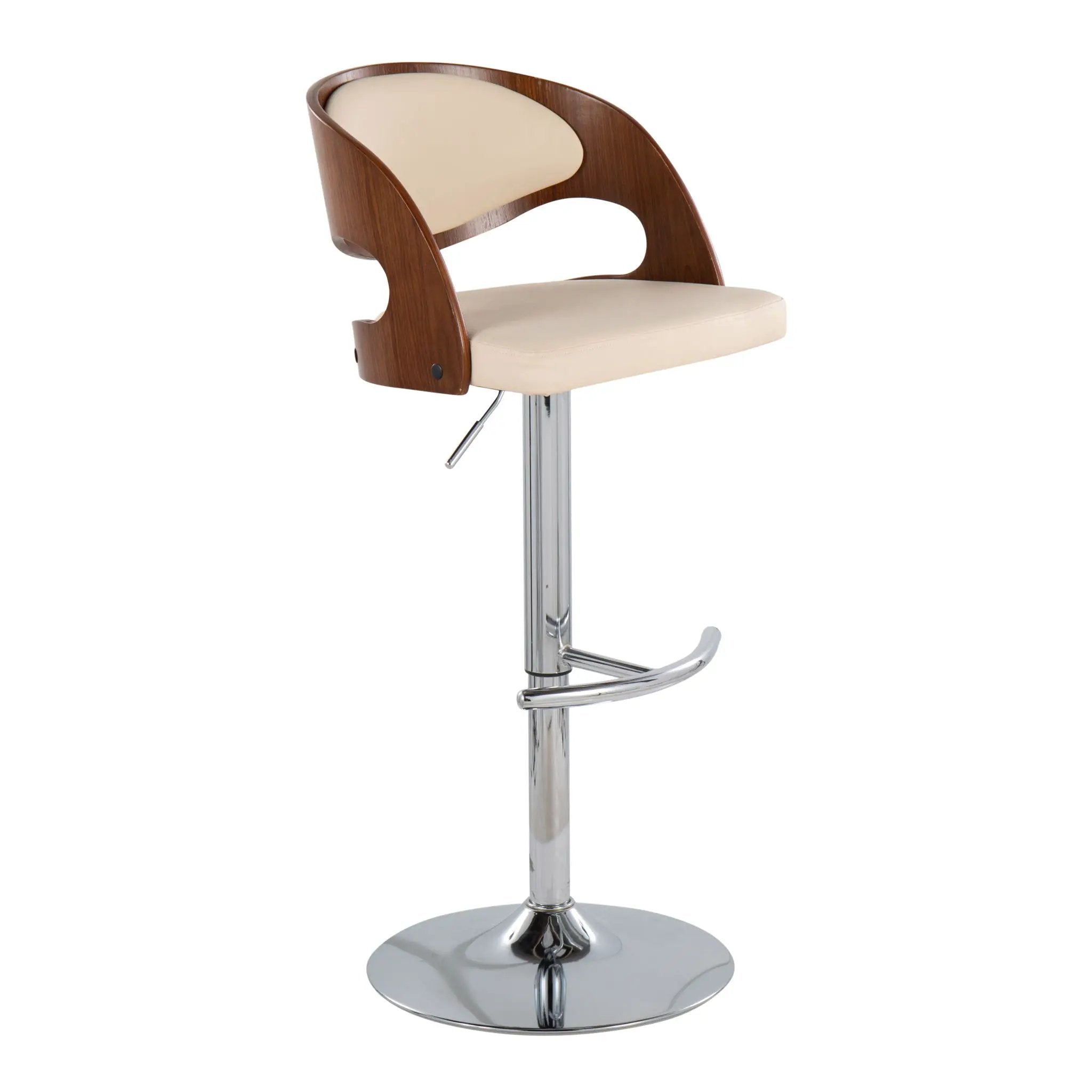 Pino - Mid Century Modern Adjustable Barstool & Swivel With Rounded T Footrest (Set of 2) by Unique Piece Furniture