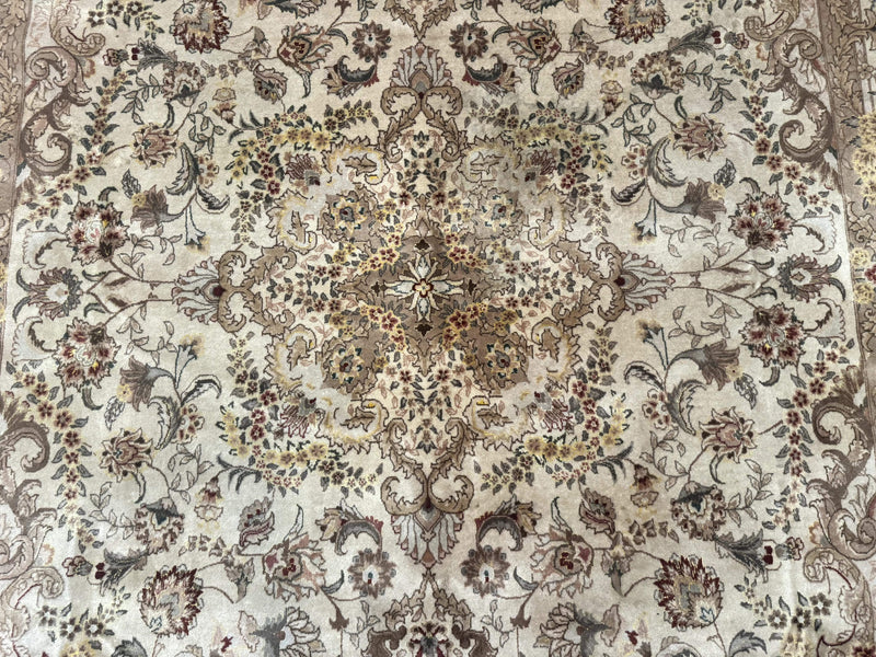 Sino Persian Rug 8x12, Wool & Silk, Traditional Elegant Carpet, Fine 200 KPSI by Jewel Rugs
