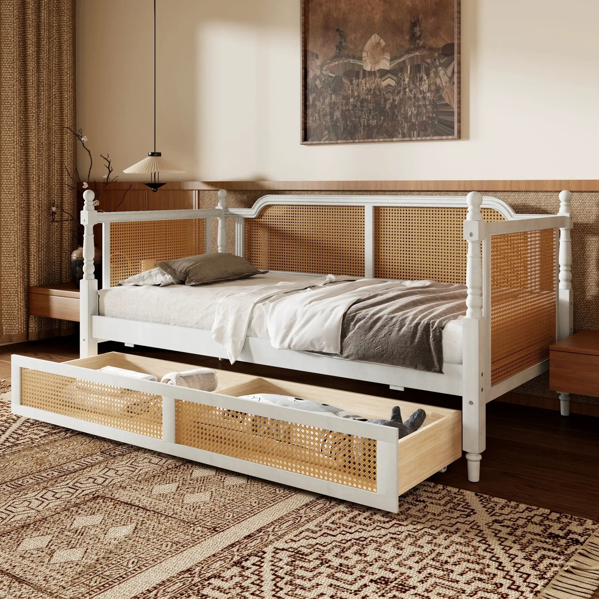 Traditional Style Rattan Daybed, No Box Spring Needed by HouseOfZazla