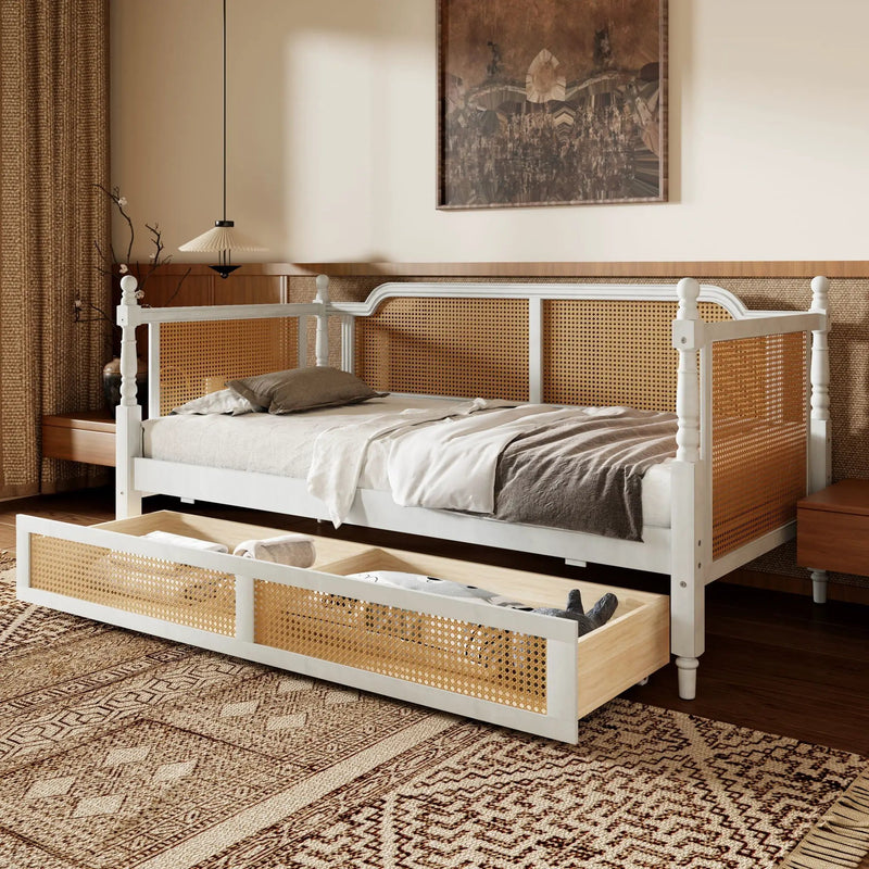 Traditional Style Rattan Daybed, No Box Spring Needed by HouseOfZazla
