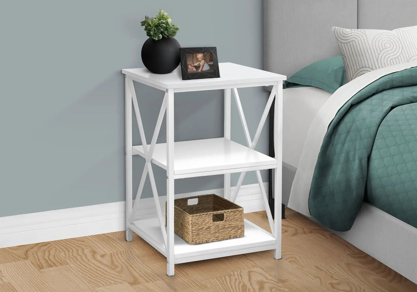 3 Tier Accent Table, Side Marble Look Contemporary & Modern by Unique Piece Furniture