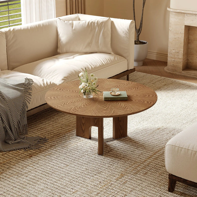 Rustic Ash Wood Veneer Coffee Table by HouseOfZazla