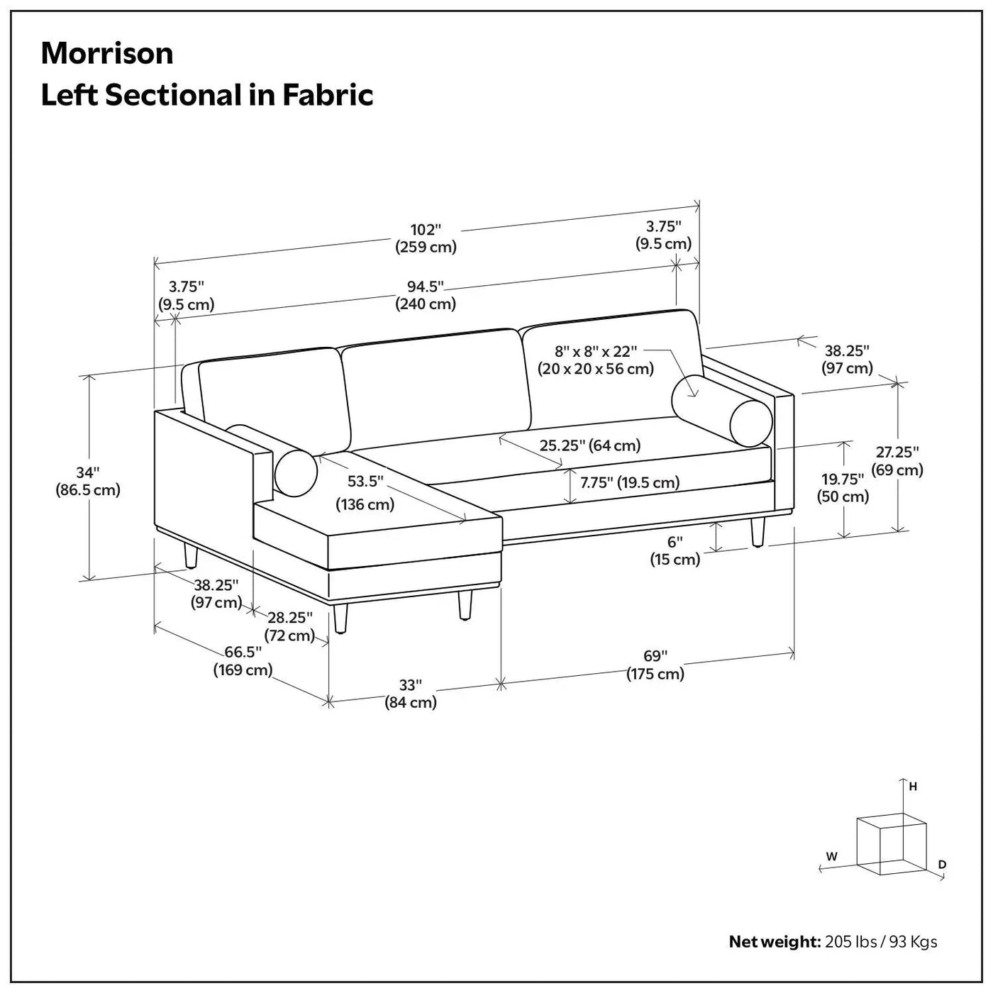 Morrison - Upholstered Sectional Sofa by Unique Piece Furniture
