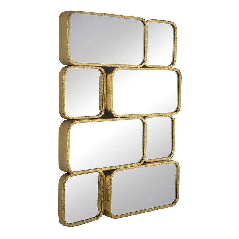 Mirror With en Metal Framed Decorative Rectangle Mirror For Bedroom Dressing Room, Hallway Or Living Spac - Gold by Unique Piece Furniture
