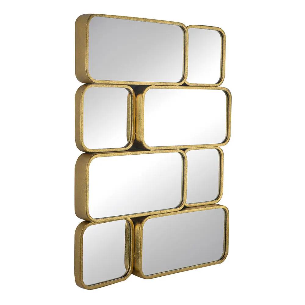 Mirror With en Metal Framed Decorative Rectangle Mirror For Bedroom Dressing Room, Hallway Or Living Spac - Gold by HouseOfZazla