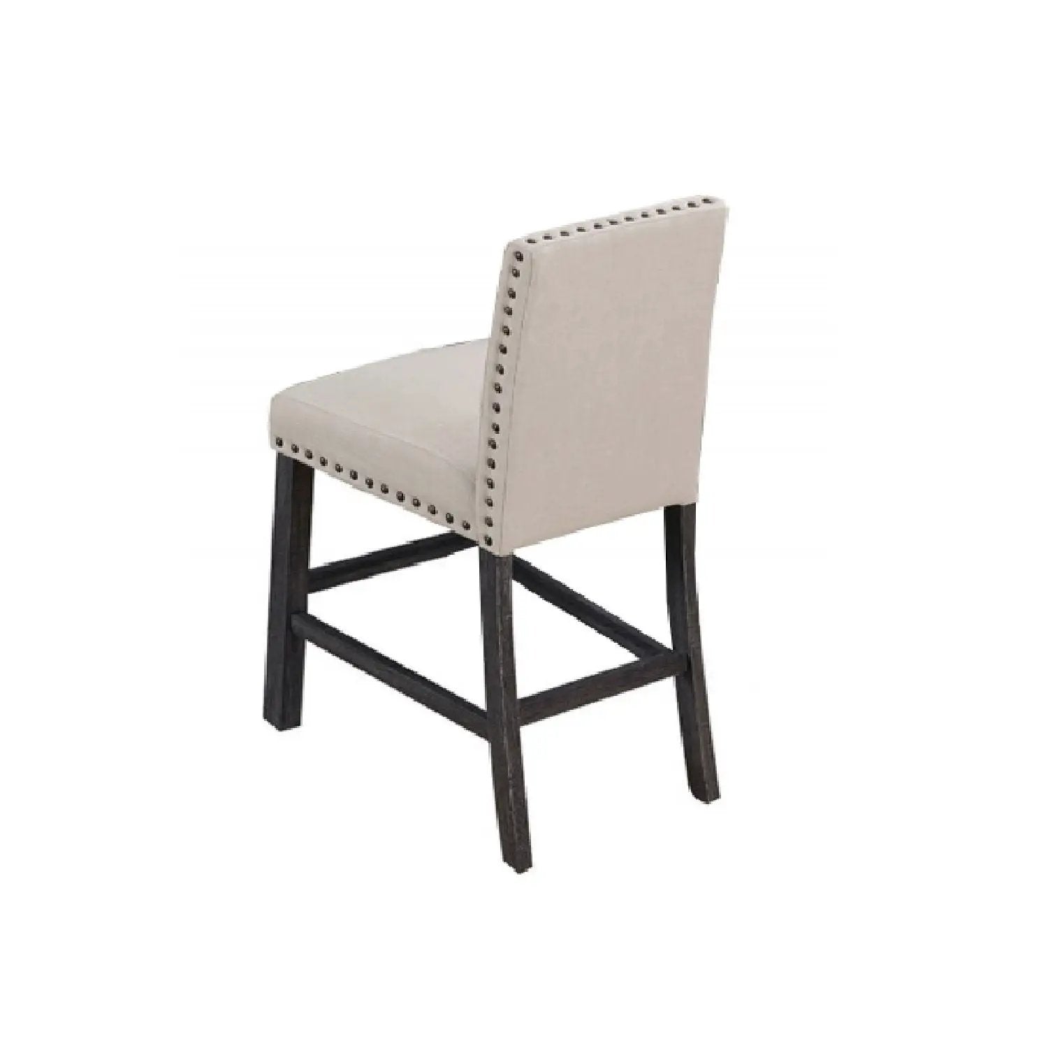 Upholstered Counter Dining Chair, Nailhead Trim (Set of 2) - Natural by Unique Piece Furniture