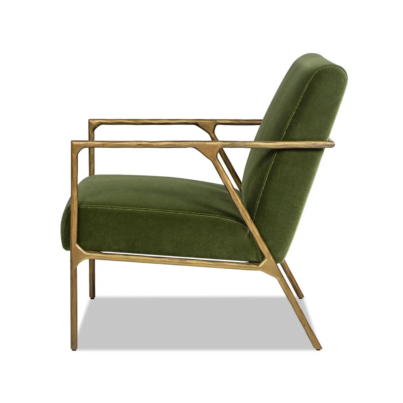 Aerin - Hammered Brass Upholstered Accent Arm Chair by Unique Piece Furniture