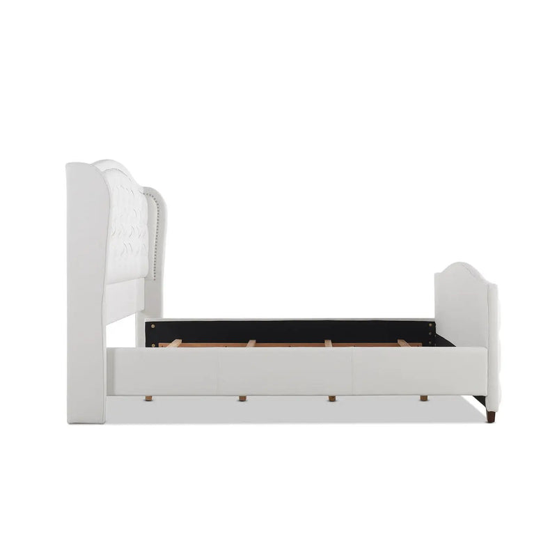 Marcella - Upholstered Shelter Headboard Bed Set by HouseOfZazla