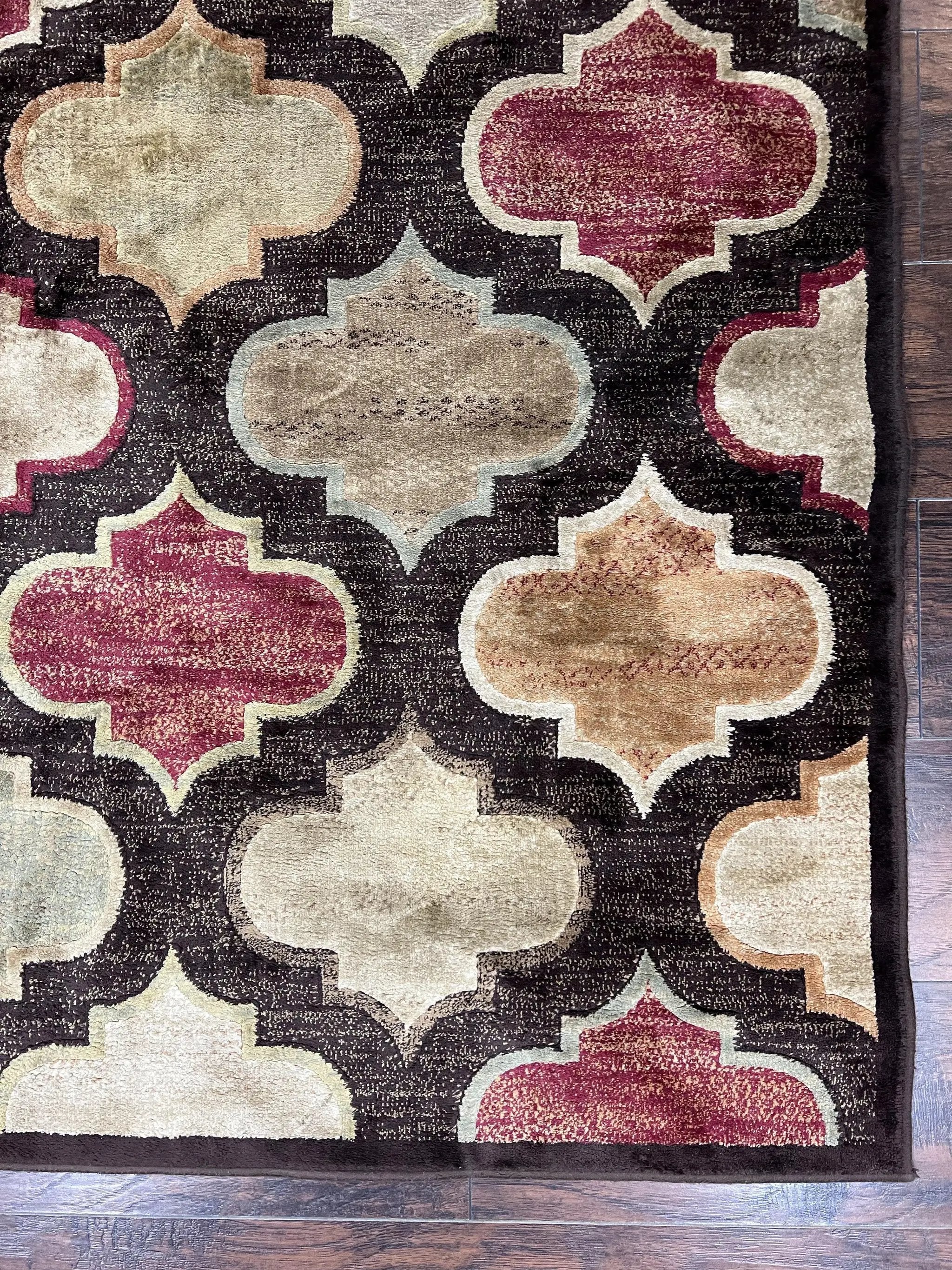 Panel Design Rug 5x7, Multicolor Contemporary Area Rug, Small Living Room Rug by Jewel Rugs
