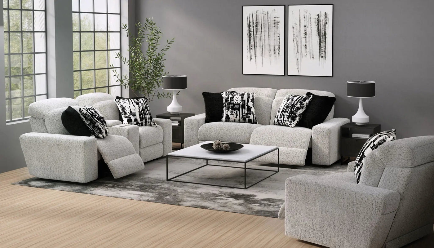 Darby - Power Adjustable Headrest Power Reclining Console Loveseat by Unique Piece Furniture