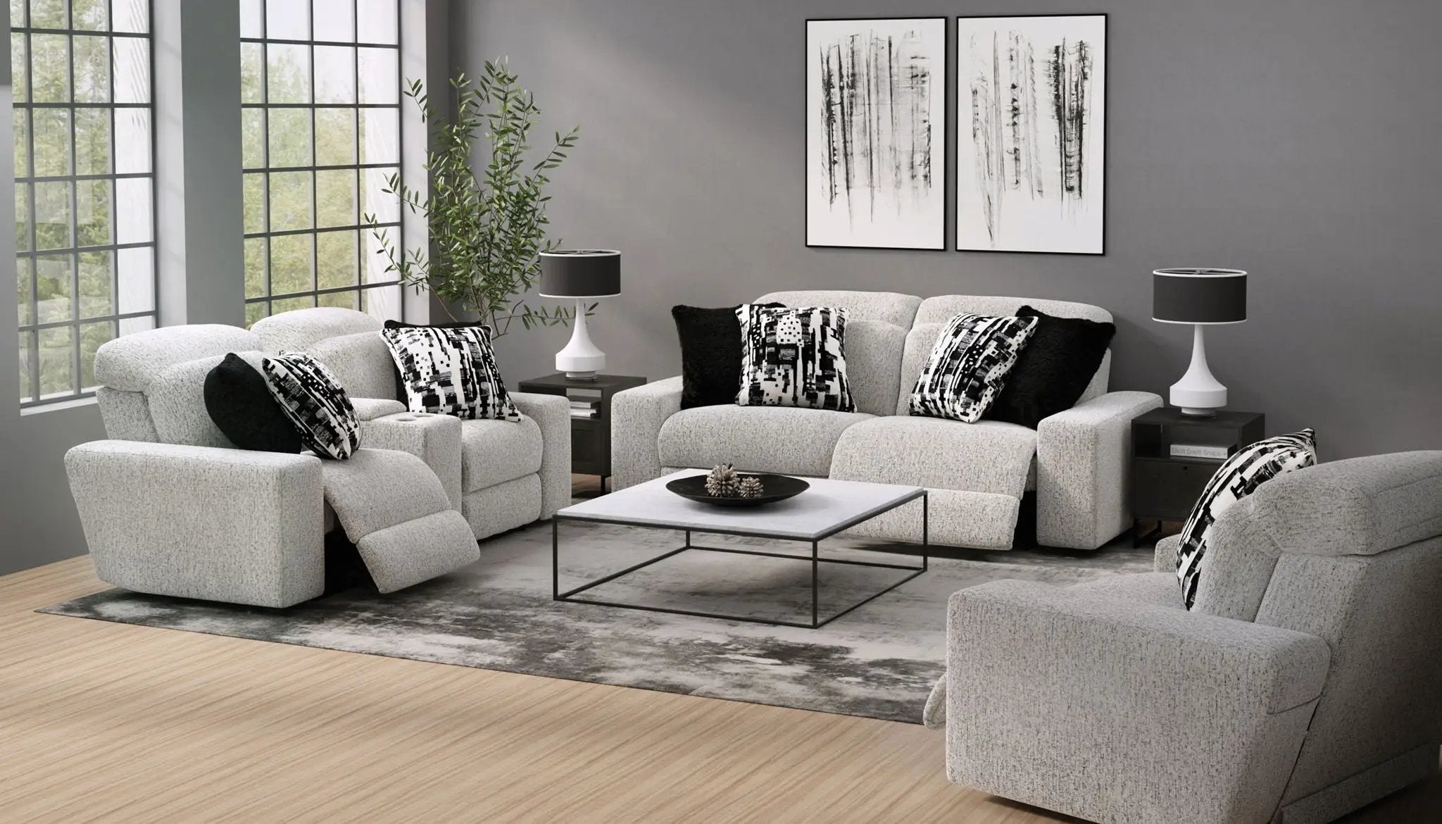 Darby - Power Adjustable Headrest Power Reclining Console Loveseat by Unique Piece Furniture