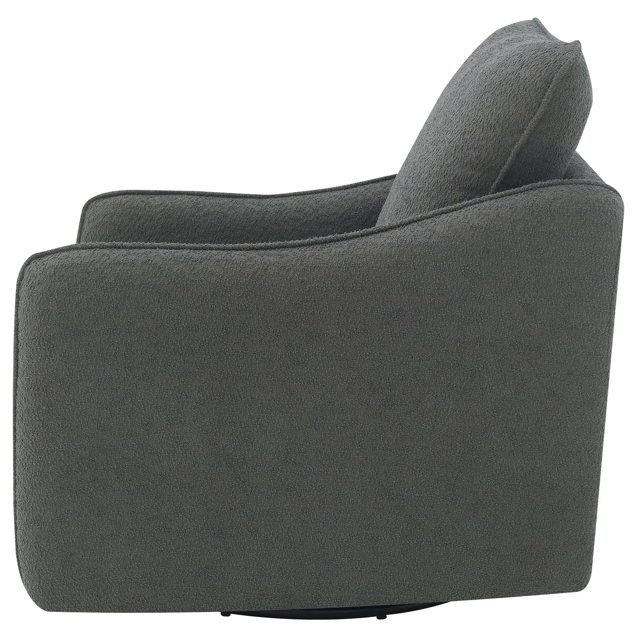 Madia Upholstered Sloped Arm Swivel Glider Chair Charcoal by Unique Piece Furniture