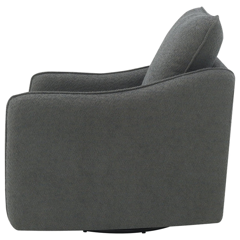 Madia Upholstered Sloped Arm Swivel Glider Chair Charcoal by Unique Piece Furniture