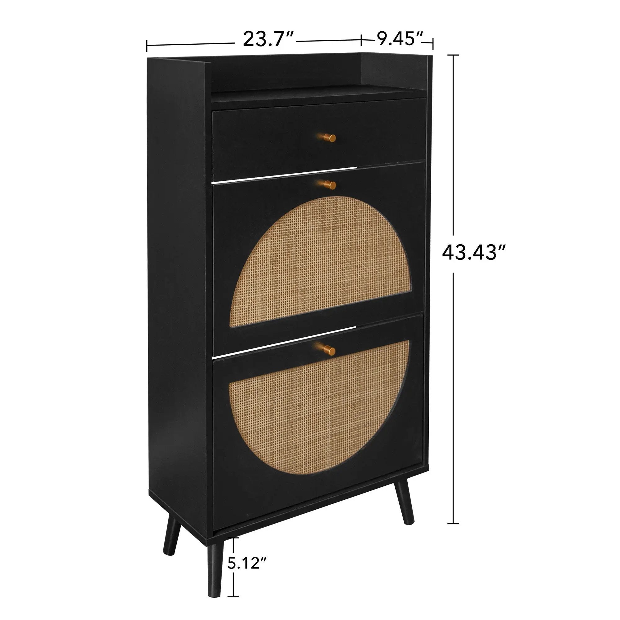 Allen - Rattan 2 Door 1 Drawer Cabinet Shoe Rack For Entrance by HouseOfZazla