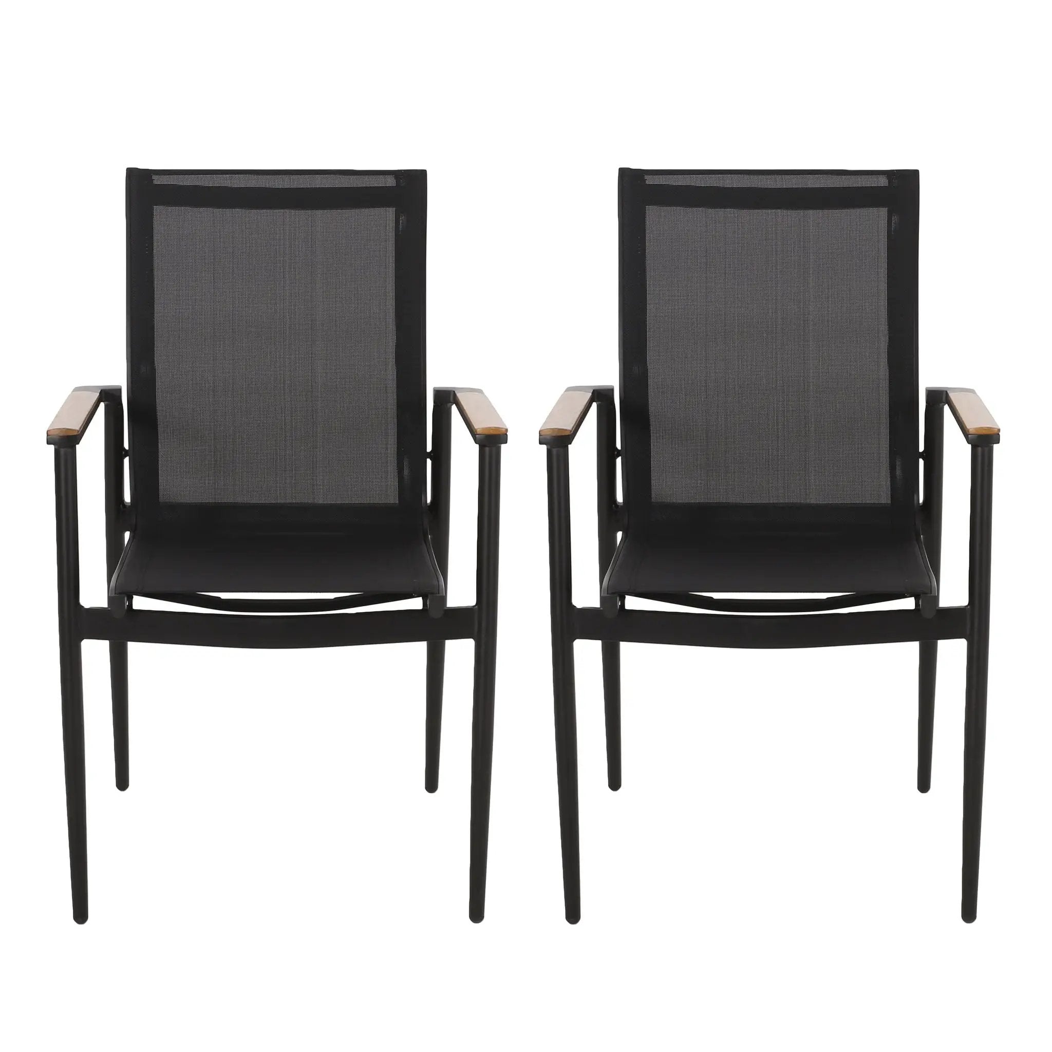 Barrister Dining Chair Set of 2 - Black / Natural by HouseOfZazla