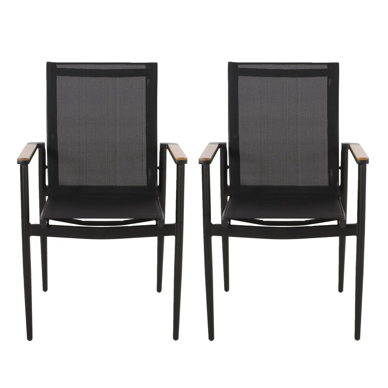 Barrister Dining Chair Set of 2 - Black / Natural by HouseOfZazla