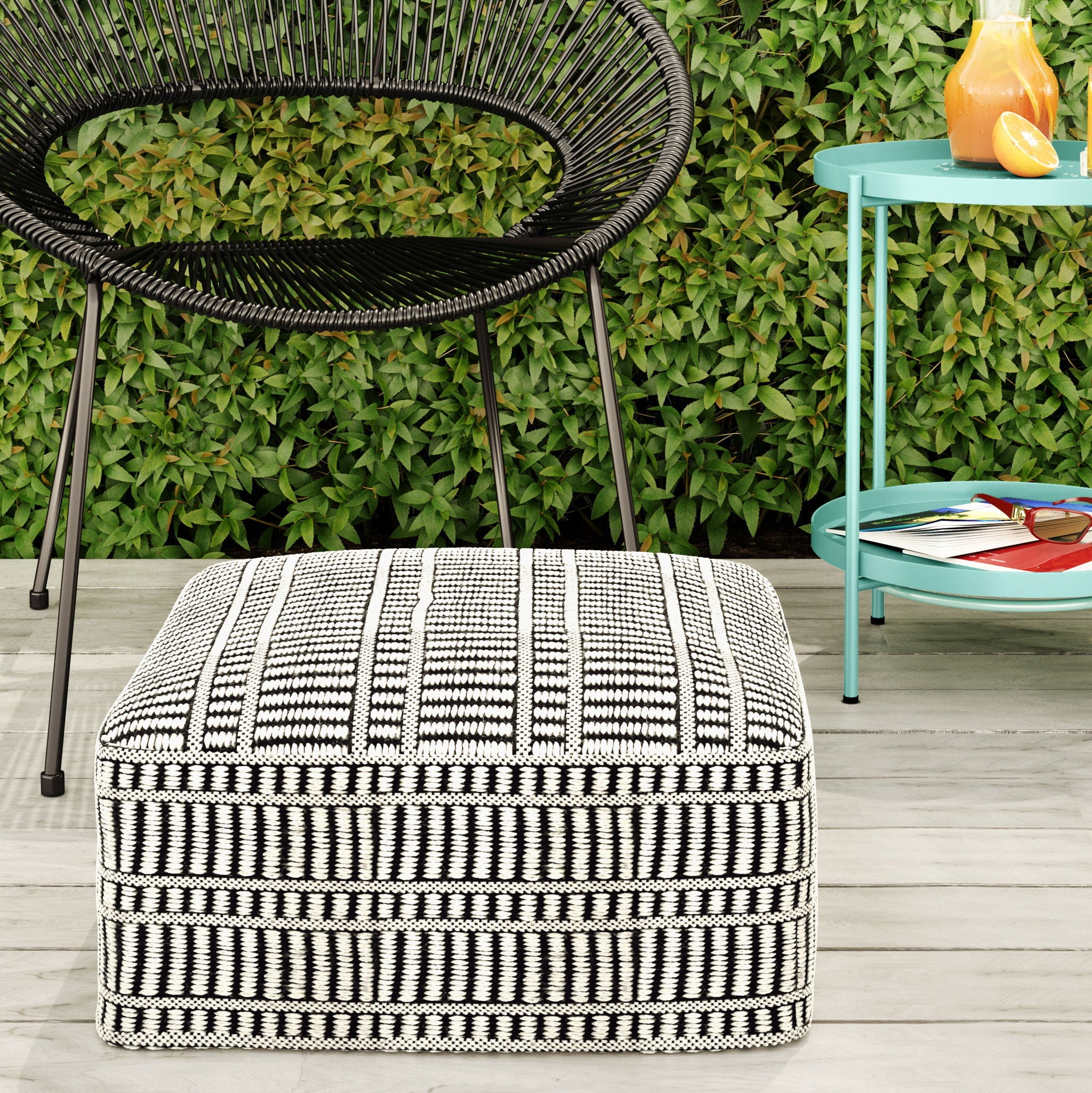 Safford - Square Outdoor / Indoor Pouf by HouseOfZazla