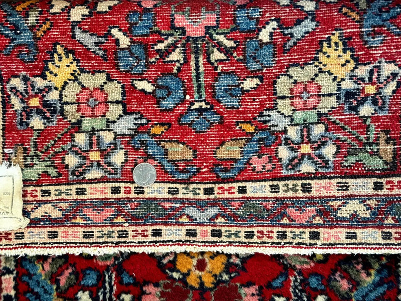 Small Persian Tribal Rug 2x3, Red Colorful Small Hamadan Carpet, Antique Persian Rug by Jewel Rugs