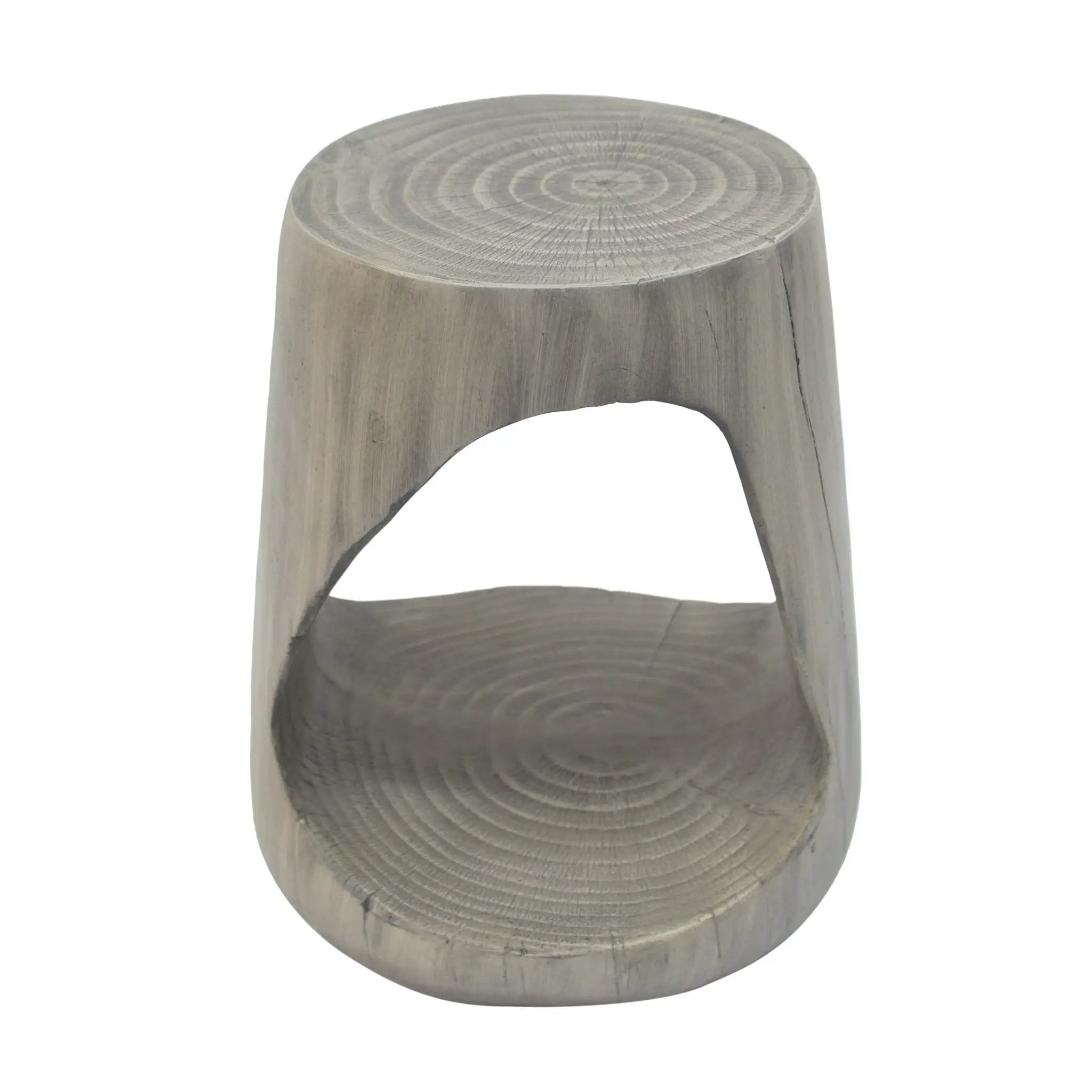 Hollow Side Table Wood-Like Texture Grey by HouseOfZazla