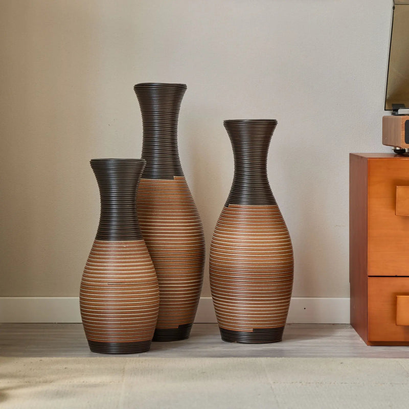 Designer Floor Vases, Large Vases For Home Decor Flooring (Set of 3) by HouseOfZazla
