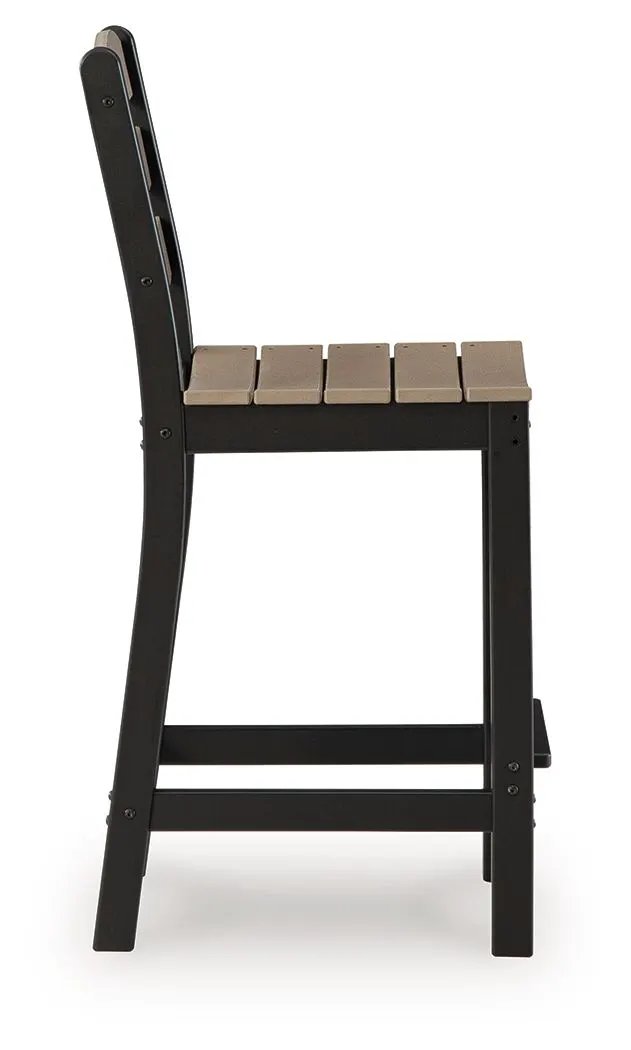 Shoreline Beach - Outdoor Counter Table And 2 Barstools (Set of 3) - Black / Beige by Unique Piece Furniture