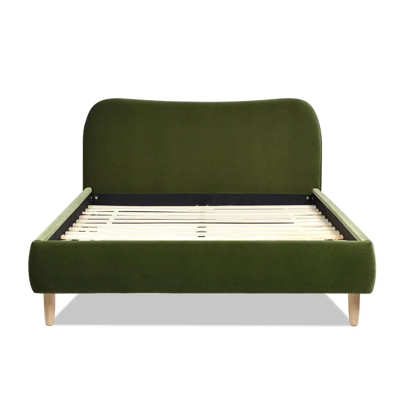 Roman - Curved Headboard Upholstered Platform Bed by HouseOfZazla