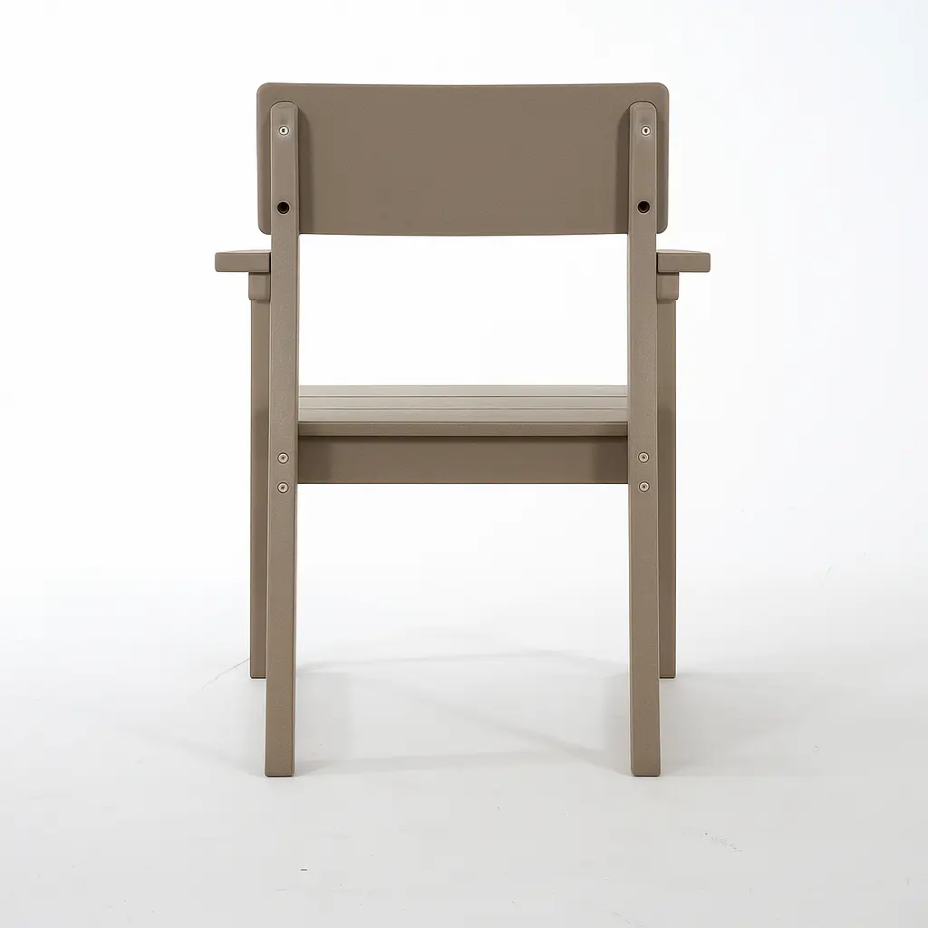 Antique Wood Color HDPE Outdoor & Garden Armchairs with Backrest by HouseOfZazla
