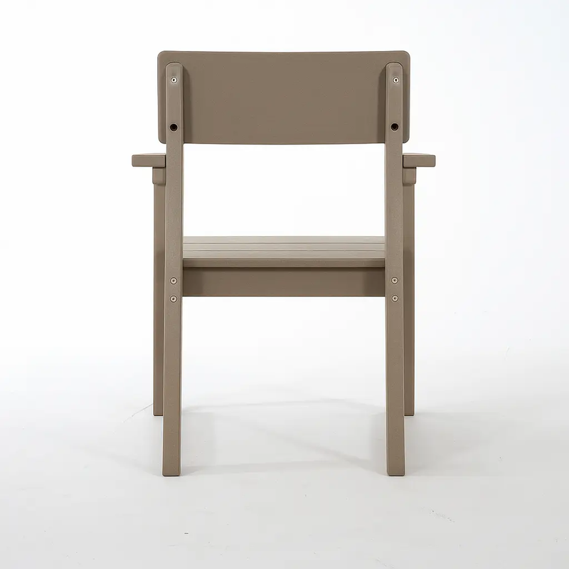 Antique Wood Color HDPE Outdoor & Garden Armchairs with Backrest by HouseOfZazla