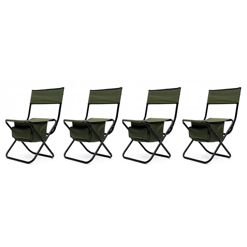 Folding Outdoor Chairs With Storage Bag, Portable Chair For Indoor, Outdoor Camping, Picnics And Fishing by HouseOfZazla