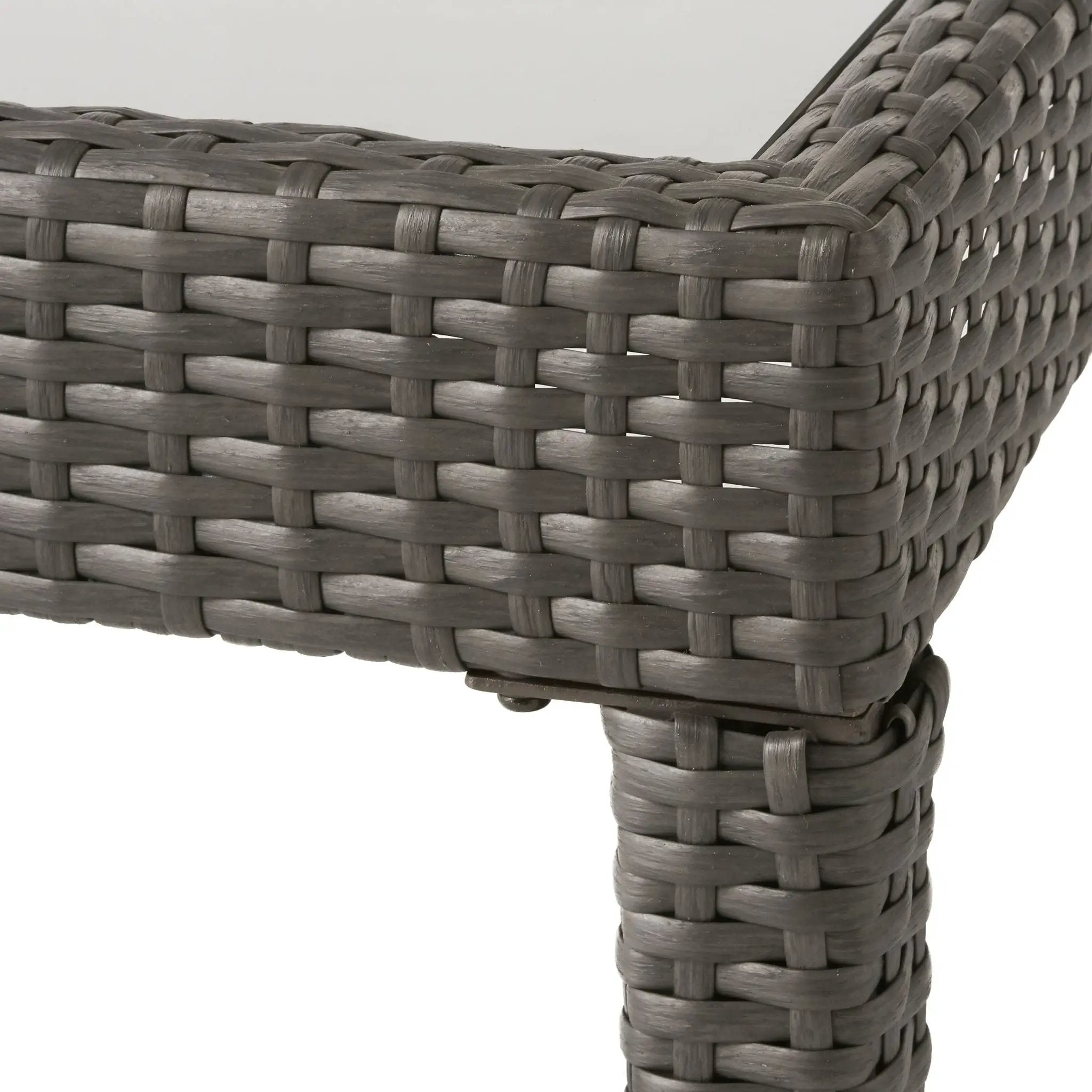 Contemporary Antibes Loveseat & Table Set Outdoor - Gray by HouseOfZazla
