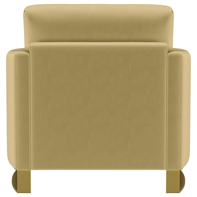 Corliss Upholstered Curved Track Arm Chair Camel by Unique Piece Furniture