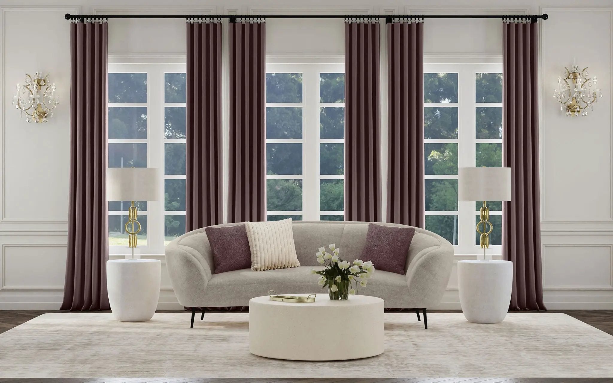 Ellorie Upholstered Channel Back Curved Sofa Beige by Unique Piece Furniture
