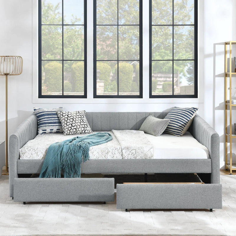 Upholstered Queen Daybed With 2 Drawers by Unique Piece Furniture